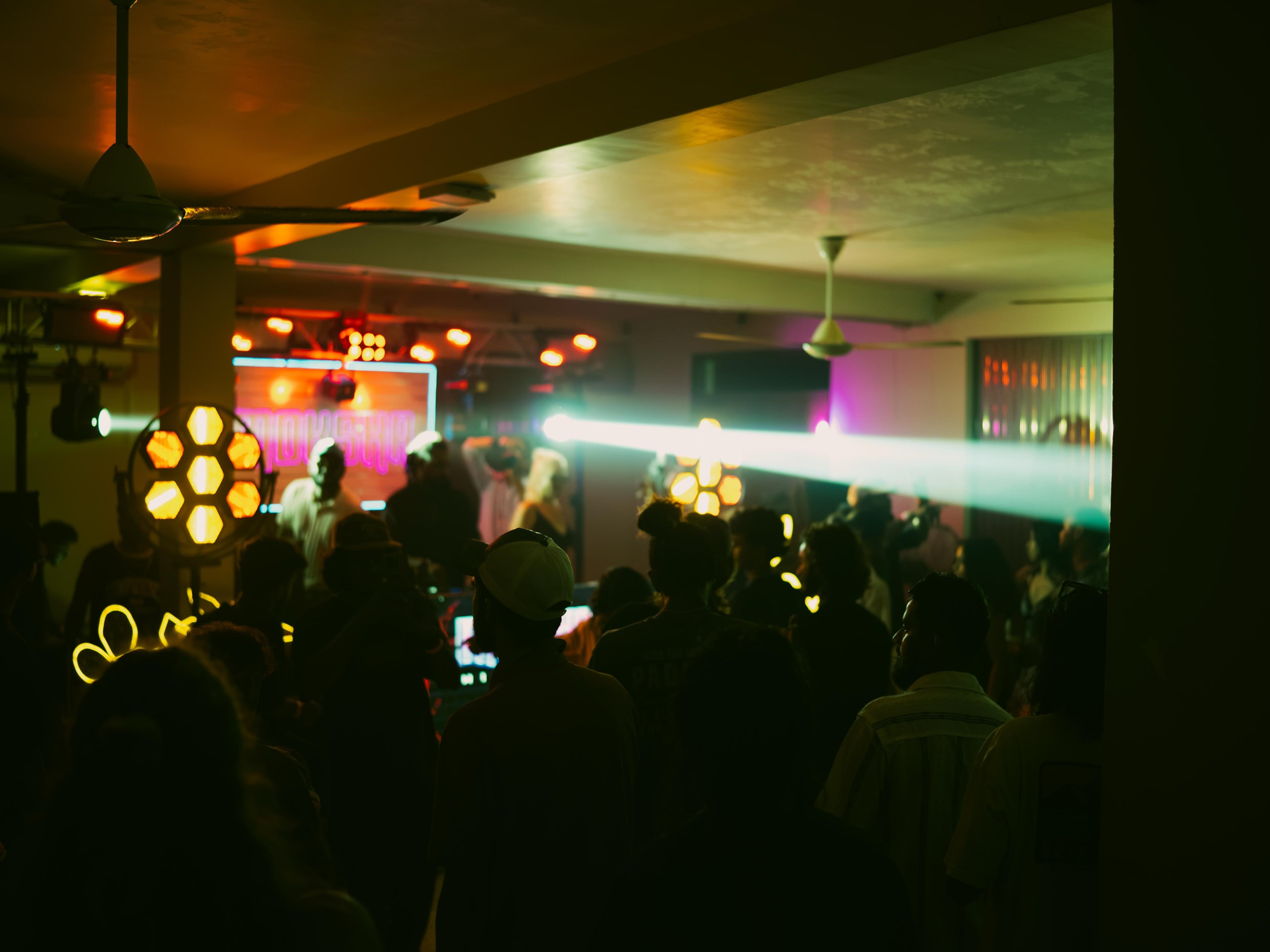 High-energy crowd inside Mokshaa Hiriketiya party hall
